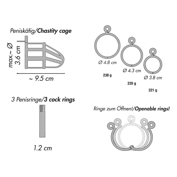 You2Toys - klec na penis - kovová, se zámkem