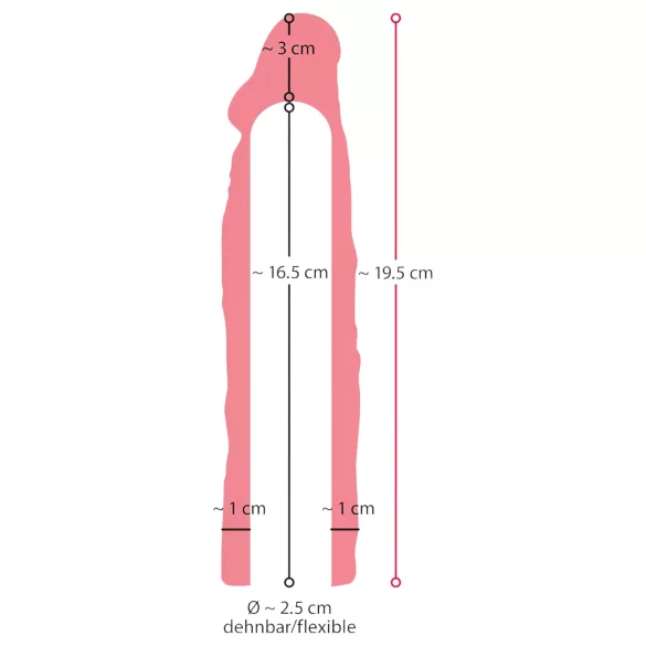 Nature Skin - návlek na penis prodlužovací a zahušťovací 19,5 cm