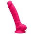 Silexd 7 - dildo s přísavkou a varlaty - silikon růžový 17,5 cm