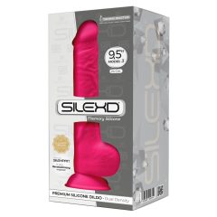   Silexd 9,5 - tvarovatelné dildo s varlaty a přísavkou - 24cm (růžové)