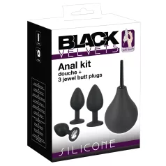 Black Velvets - anální kolíky sada 4 ks - černá
