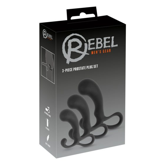 Rebel - 3dílná sada vibrátorů na prostatu (černá)