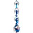 Icicles No. 08 - skleněné dildo - oboustranné, vlnité - čiré/modré