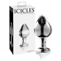   Icicles No. 25 - anální kolík - kuželový tvar - sklo průhledné