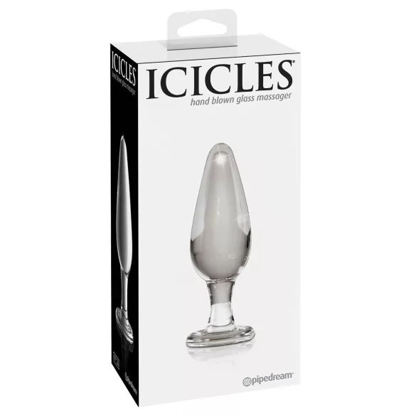 Icicles No. 26 - anální kolík - kuželový tvar - sklo průhledné