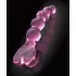 Icicles No. 43 - skleněné dildo s korálky a srdcem - růžové