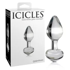   Icicles No. 44 - anální kolík - kuželový tvar - sklo čiré