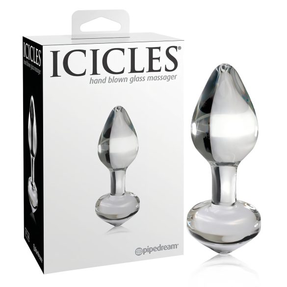 Icicles No. 44 - anální kolík - kuželový tvar - sklo čiré