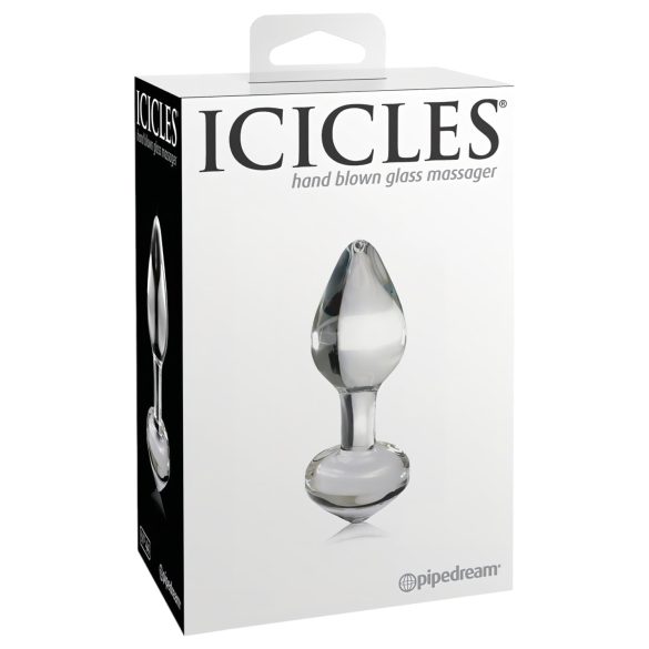 Icicles No. 44 - anální kolík - kuželový tvar - sklo čiré