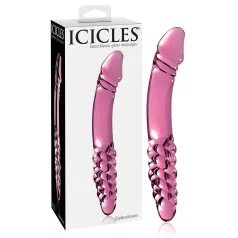   Icicles No. 57 - oboustranné skleněné dildo s penisem - růžové