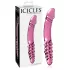 Icicles No. 57 - oboustranné skleněné dildo s penisem - růžové
