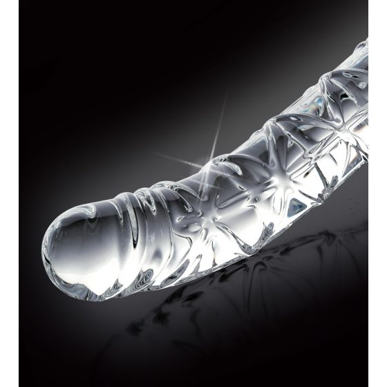 Icicles No. 60 - skleněné dildo se síťovaným penisem (průsvitné)