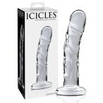 Icicles No. 62 - skleněné dildo s penisem (průsvitné)