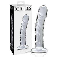 Icicles No. 62 - skleněné dildo s penisem (průsvitné)