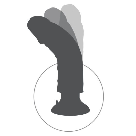King Cock 10 - ohebné dildo s polštářky (25 cm) - přírodní