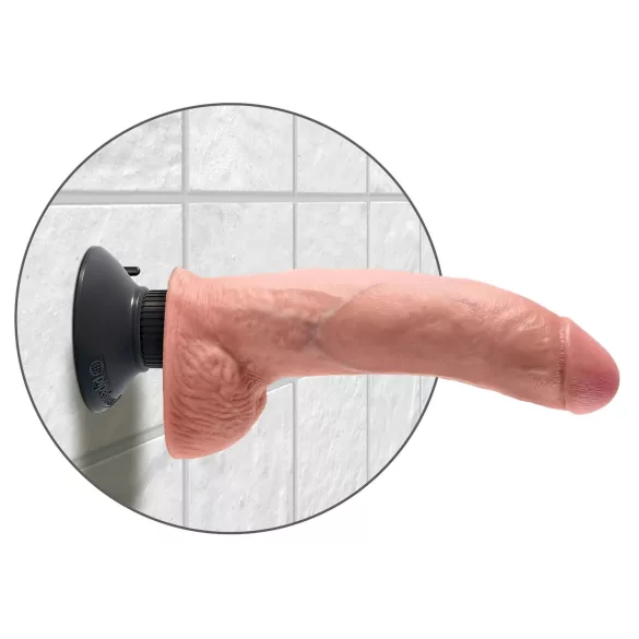 King Cock 9 - realistický vibrátor s přísavkou a ohebný - 26 cm - tělová