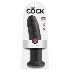 King Cock - realistický dildo s přísavkou - černý 25 cm