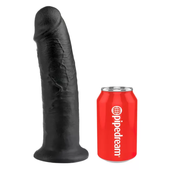 King Cock - realistický dildo s přísavkou - černý 25 cm