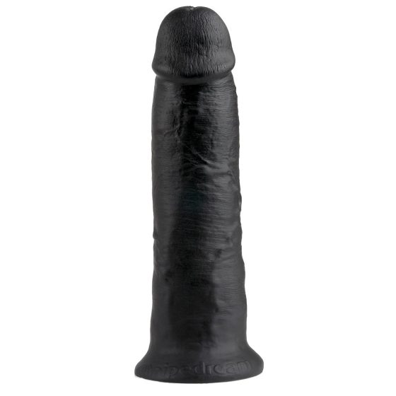 King Cock 10 - velké dildo se varlaty s přísavkou (25cm) - černé