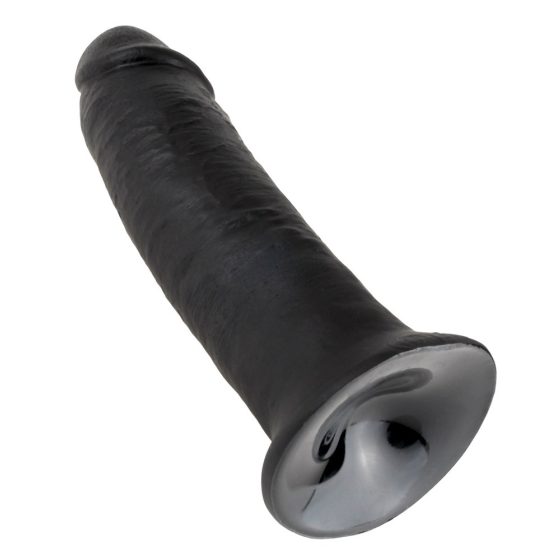 King Cock 10 - velké dildo se varlaty s přísavkou (25cm) - černé