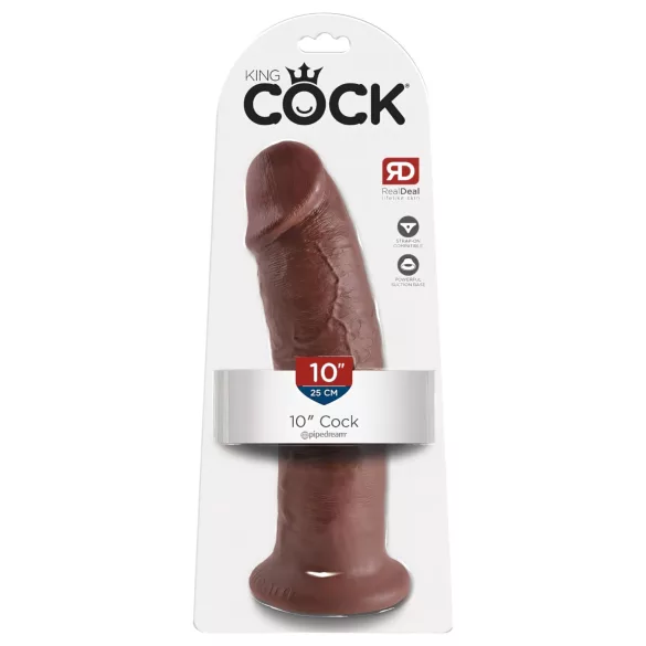 King Cock - realistické dildo s přísavkou - 25 cm - hnědé