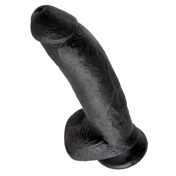 King Cock - realistické dildo s varlaty a přísavkou 23 cm - černé