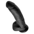 King Cock - realistické dildo s varlaty a přísavkou 23 cm - černé