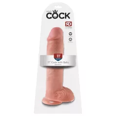   King Cock 11 - realistický dildo s varlaty a přísavkou 28 cm - tělová barva