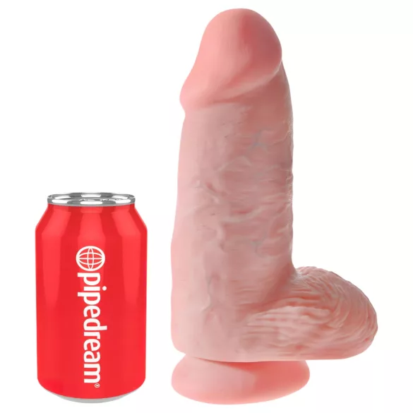 King Cock - realistické dildo s varlaty a přísavkou - 23 cm - tělová