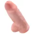 King Cock - realistické dildo s varlaty a přísavkou - 23 cm - tělová