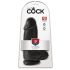 King Cock 9 Chubby - přísavný, varlatý dildo (23cm) - černý
