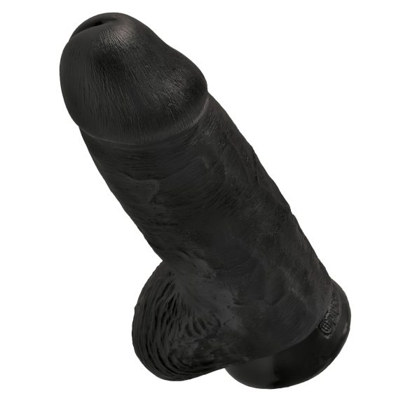King Cock 9 Chubby - přísavný, varlatý dildo (23cm) - černý