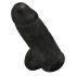 King Cock 9 Chubby - přísavný, varlatý dildo (23cm) - černý