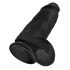 King Cock 9 Chubby - přísavný, varlatý dildo (23cm) - černý