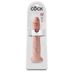   King Cock 13 - obří realistické dildo (33 cm) - přírodní
