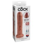   Pipedream King Cock 7 Uncut - realistické dildo (18cm) - tmavá tělová barva"