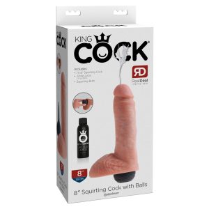 King Cock 8 -  realistické stříkající dildo (20cm) - tělová barva