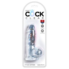King Cock Clear 5 - malé dildo s varlaty (13 cm)