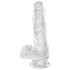 King Cock Clear 6 - dildo s přísavkou a varlaty - 15 cm
