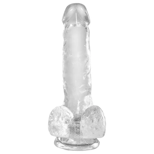 King Cock Clear 6 - dildo s přísavkou a varlaty - 15 cm