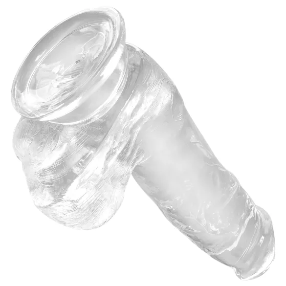 King Cock Clear 6 - dildo s přísavkou a varlaty - 15 cm
