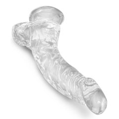   King Cock Clear 7,5 - připínací, testikulární dildo (19 cm)