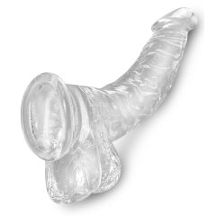   King Cock Clear 7,5 - připínací, testikulární dildo (19 cm)