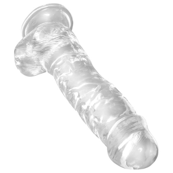 King Cock Clear 8 - přísavný dilatátor s varlemi (20 cm)