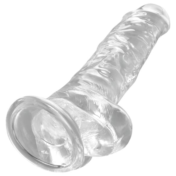 King Cock Clear 8 - přísavný dilatátor s varlemi (20 cm)