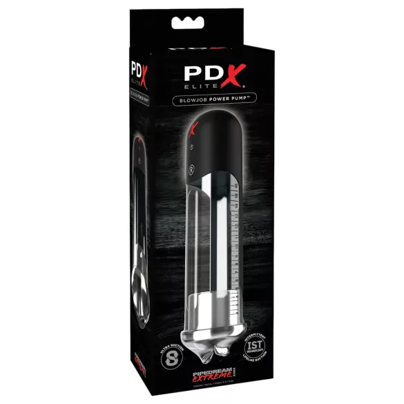 PDX Blowjob - automatická pumpa na penis s ústy - černá
