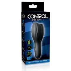   Control Cock Teaser - vodotěsný, dobíjecí, žaludový vibrátor (černý)