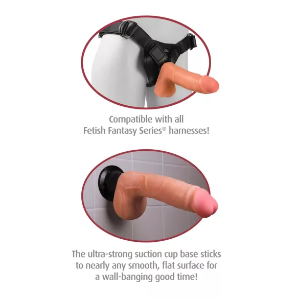 Real Feel Deluxe No.1 - realistický vibrátor s varlaty - naturální vzhled