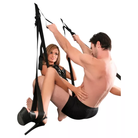Pipedream - Fetish Fantasy - závěsná sexuální houpačka na dveře (černá)