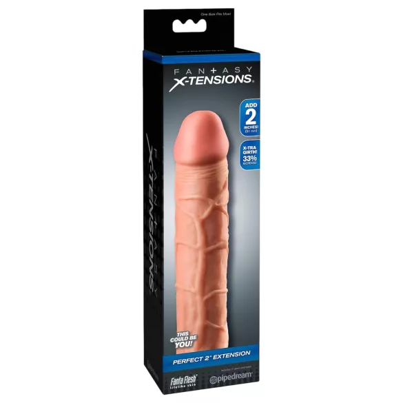 Pipedream - X-TENSION Perfect 2 - realistický návlek na penis (20,3 cm, tělová barva)